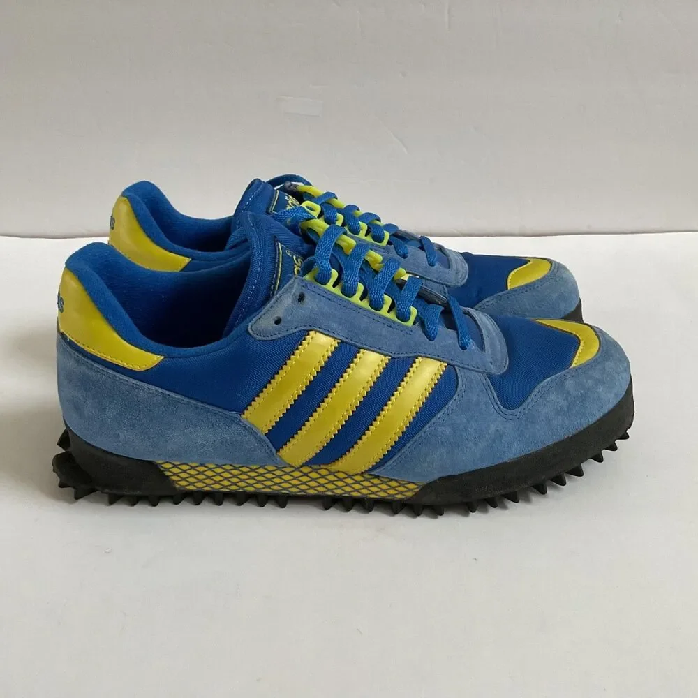 Adidas Marathon TR Nylon Blue Lemon Sneakers Mens Sz 10.5